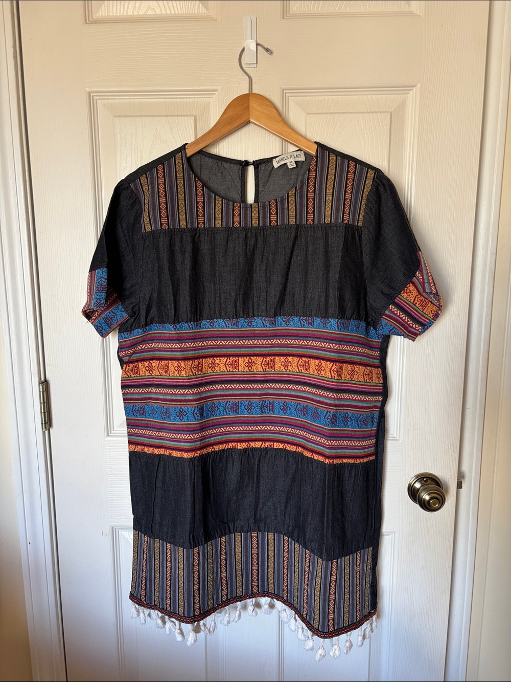 Tassels N Lace Boho Tassel Dress | Size M